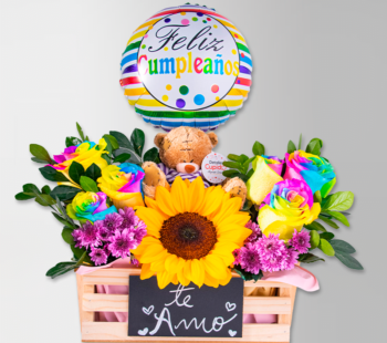 Rosas en Java + Peluche + Frase Personalizada