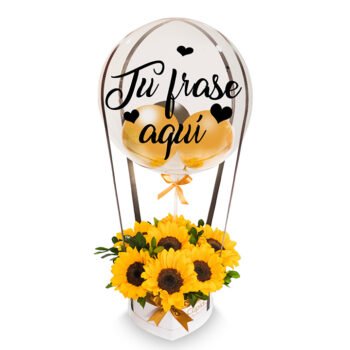 7 Girasoles + globo personalizado