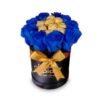 9 Rosas naturales + 9 bombones Ferrero en box