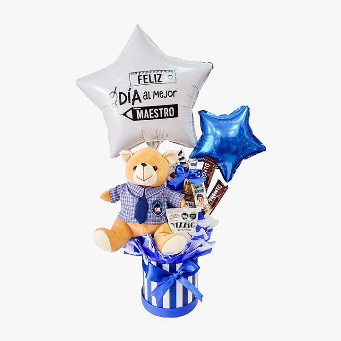 Peluche Profesor + cerveza  + chocolates + globos