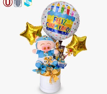 Peluche + cerveza en lata + chocolates + globo en box