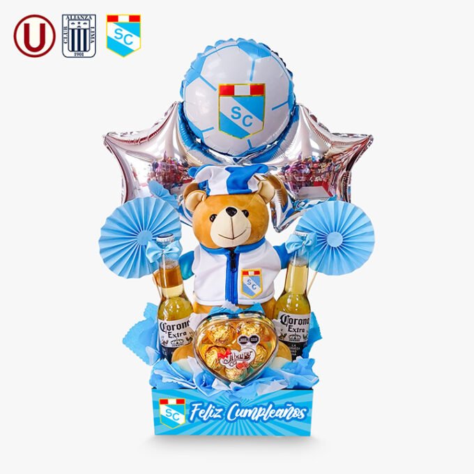Peluche + 2 cervezas + chocolates + globos