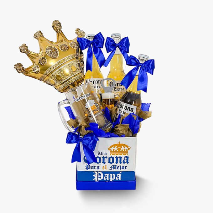 BOX CORONA3 cervezas + vaso chop+ llavero destapador+ globo