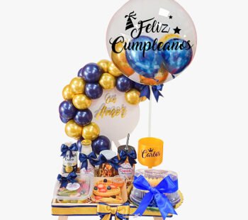 DESAYUNO EN BANDEJA CON GLOBO BURBUJA