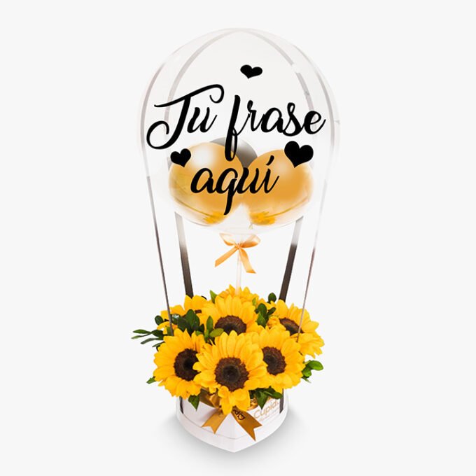 7 Girasoles + globo personalizado