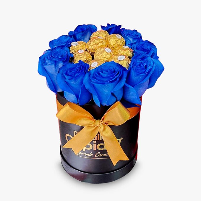 9 Rosas naturales + 9 bombones Ferrero en box
