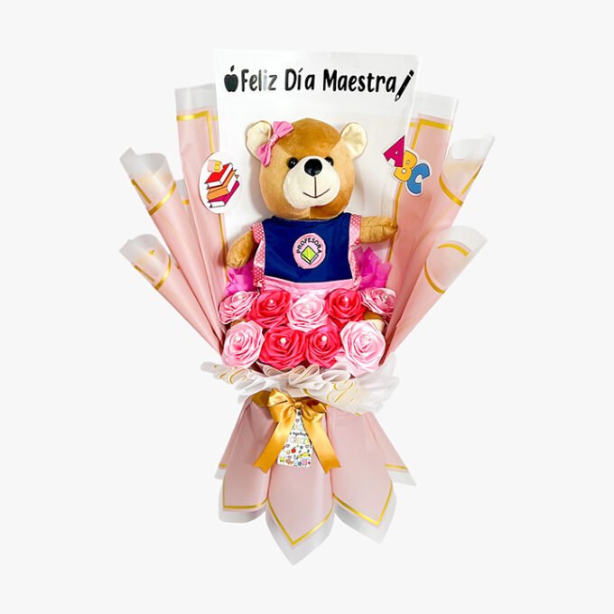 Ramo de10 Rosas eternas + peluche